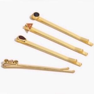 Madewell antique gold hair pins with gemstones